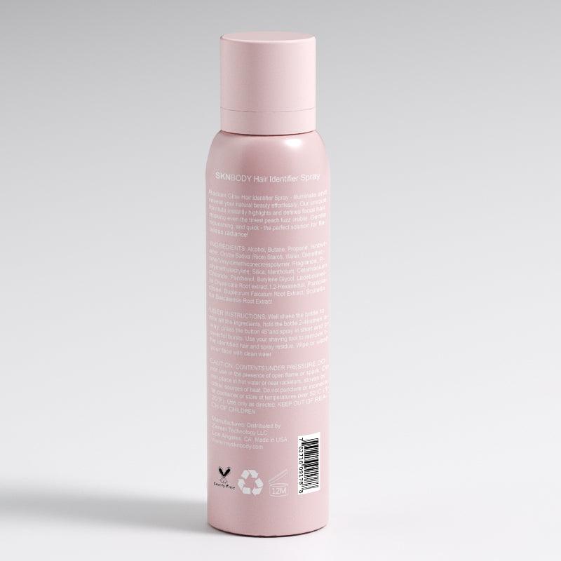 back of the hair identifier spray bottle with ingredients how to use and warning